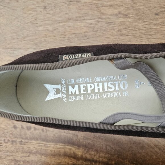 Mephisto Bayka Leather Flats Womens 9.5 Brown Elastic Strap Mary Jane Ballet - Picture 8 of 8